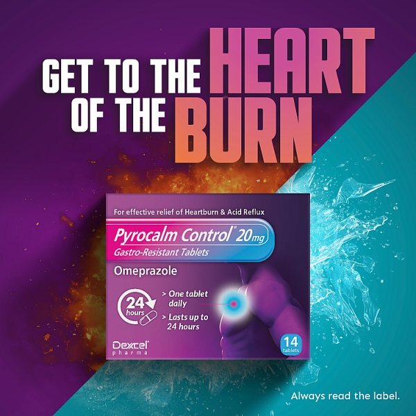 Pyrocalm Control Gastro-Resistant Omeprazole 14 Tabs 20mg