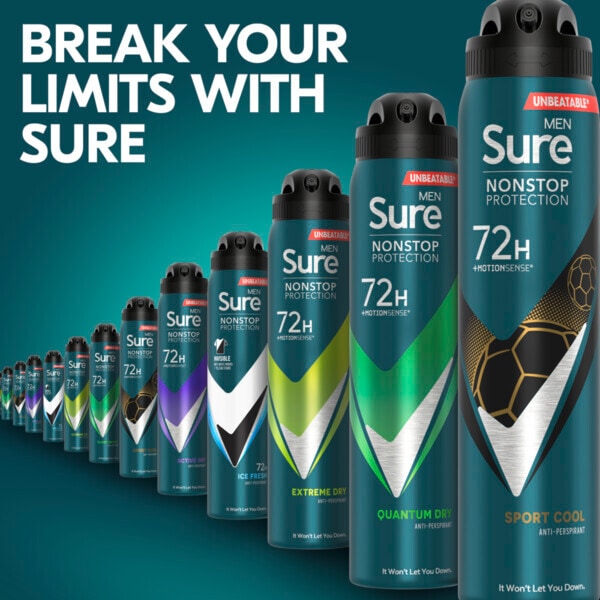 Sure Men Antiperspirant Deo Aerosol Nonstop Sport Cool 250ml