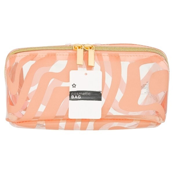 Superdrug Peach PVC Expandable Cosmetic Bag