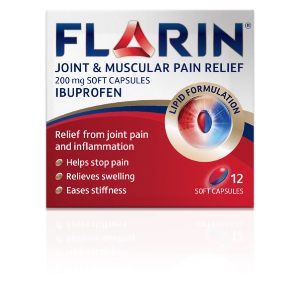 Flarin Joint & Muscular Pain Relief 12 Liquid Capsules