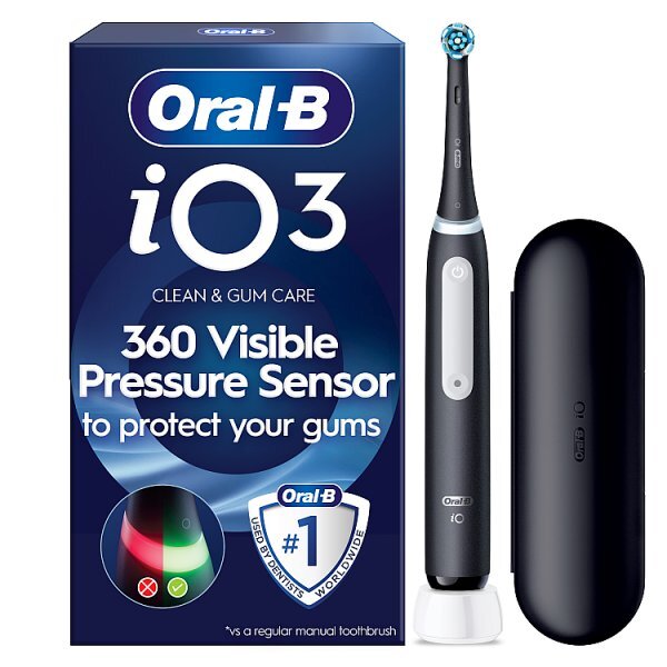 Oral-B iO3 Matt Black Electric Toothbrush + Travel Case