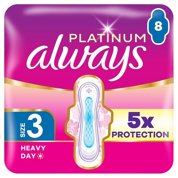 Always Platinum Pads Heavy Day (Size 3) Single Pack 8Ct