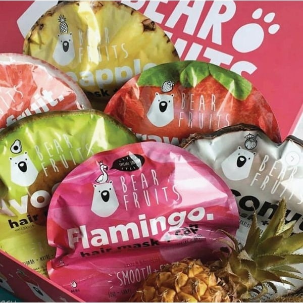 Bear Fruits Flamingo Smooth Soft Hair Mask & Hair Cap