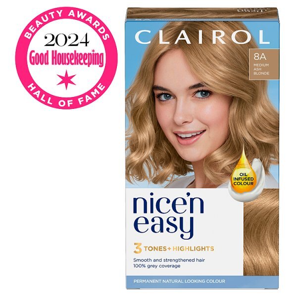 Clairol Nice'n Easy Hair Dye 8A Medium Ash Blonde