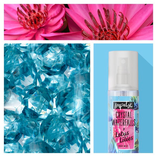 Impulse Body Mist Crystal Waterfalls & Lotus Lilies 150ml