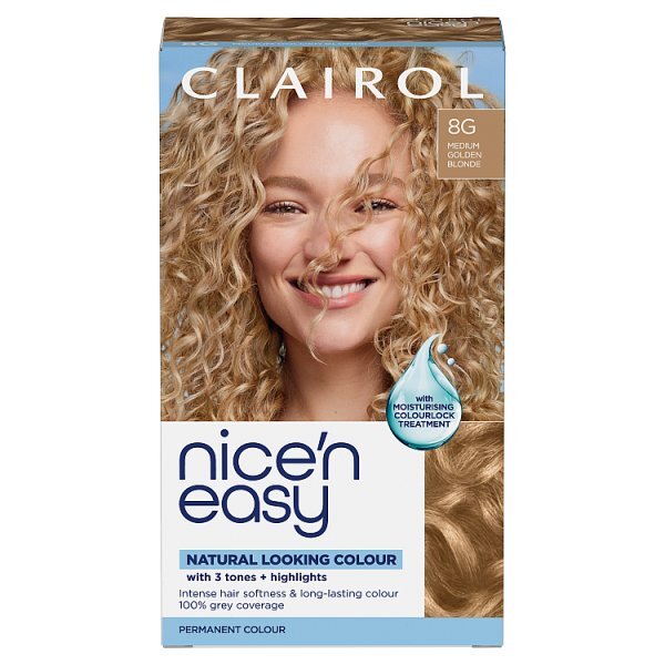 Clairol Nice'N Easy Crème Permanent Hair Dye 8G Medium Golden Blonde