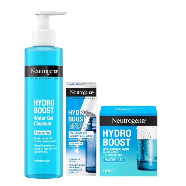 Neutrogena Hello Hydration Bundle with Hyaluronic Acid - Hydro Boost Facial Cleanser Serum & Water Gel Moisturiser