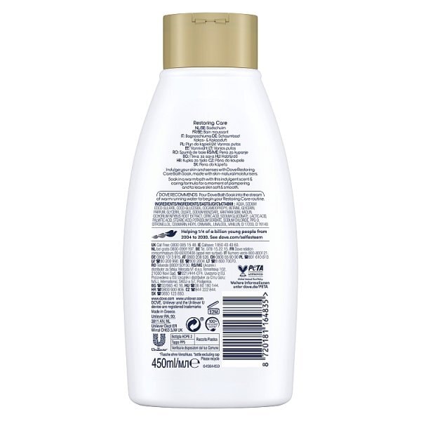 Dove Restoring Care Foaming Bath Bath Soak 450 ml