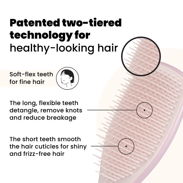 Tangle Teezer Wet Detangler Fragile Hairbrush, Pink Dust