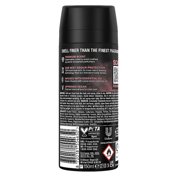 Lynx 72Hr Fine Fragrance Cocoa Velvet Body Spray 150Ml