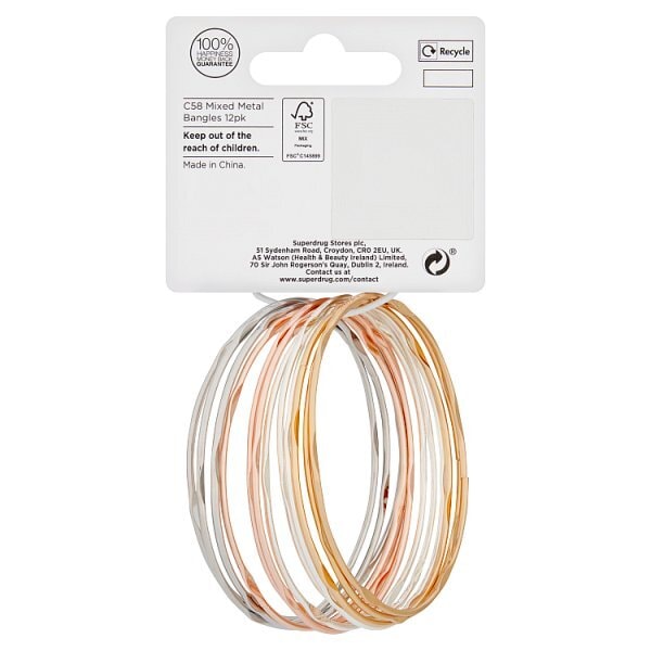 Superdrug Mixed Metals Bangle 12pk