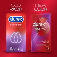 Durex Thin Feel Extra Lube Condoms Regular Fit 12s