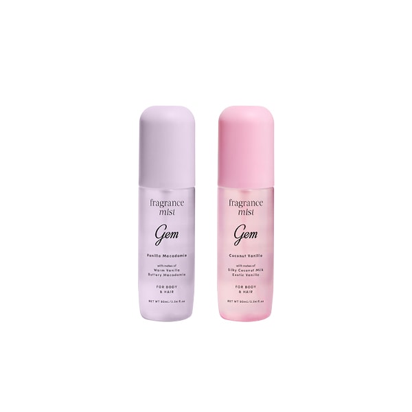 Gem Mists Body & Hair Coconut Vanilla 90Ml & Macadamia 90Ml