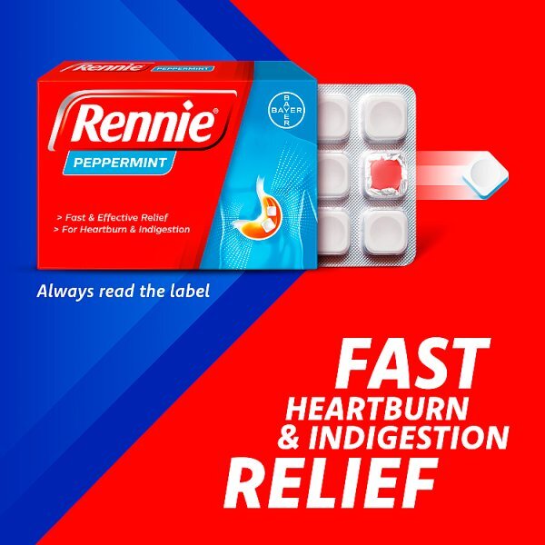 Rennie Peppermint Heartburn & Indigestion Relief 72 Tablets