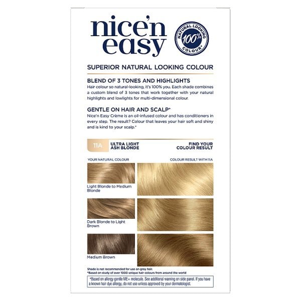 Clairol Nice'n Easy Hair Dye 11A Ultra Light Ash Blonde