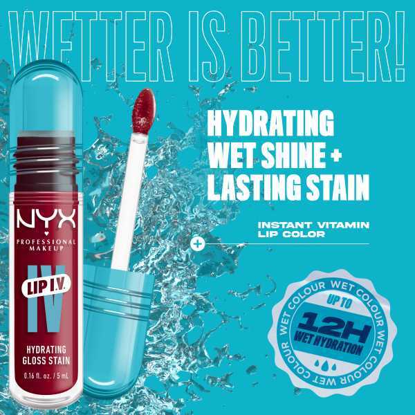 NYX Professional Makeup Lip IV Hydrating Lip Stain Gloss Red-Y Set Wet