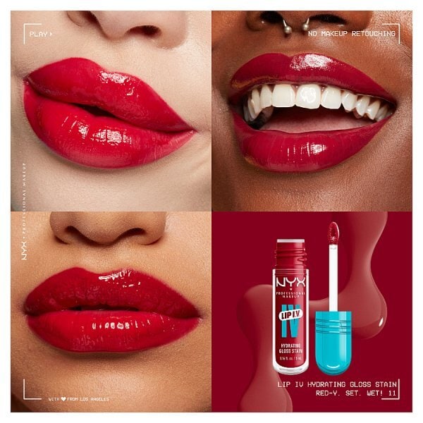 NYX Lip IV Hydrating Gloss Stain Lip Gloss Red-y Set Wet 5ml