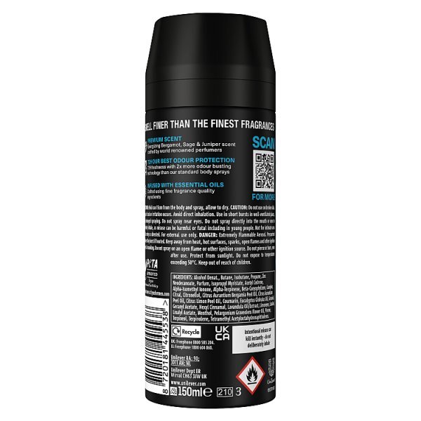 Lynx Fine Fragrance Aqua Bergamot 72hr Premium Deodorant Spray 150ml