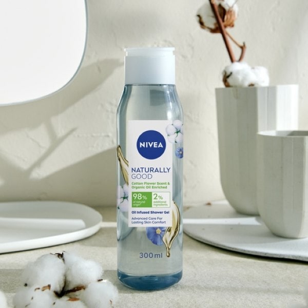 Nivea Naturally Good Cotton Flower Shower Gel 300Ml