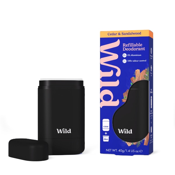 Wild Black Case and Cedar & Sandalwood Deodorant Refill 40g