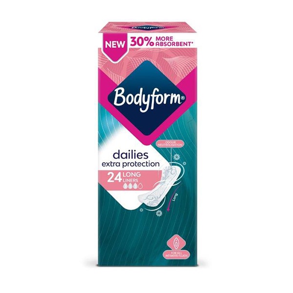 Bodyform Extra Protection Sanitary Liners Extra Long 22Pk