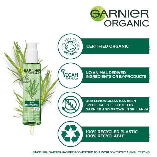 Garnier Organic Lemongrass Gel Wash 150ml
