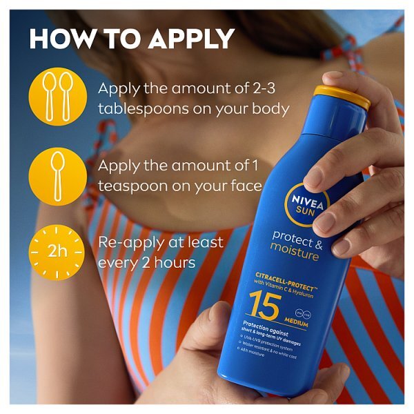 NIVEA SUN Protect & Moisture Sun Cream Lotion SPF15 200ml