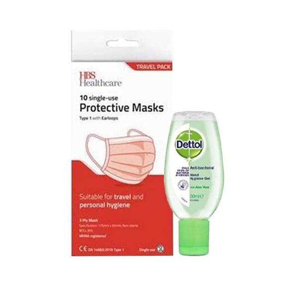 Antibacterial Bundle with Facemasks & Hand gel