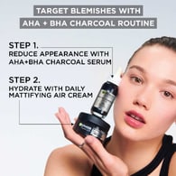 Garnier Pure Active Aha+Bha Charcoal Daily Air Cream