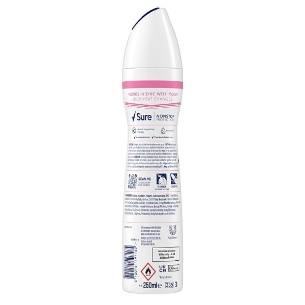 Sure Nonstop Protection Invisible Pure Anti-Perspirant Aerosol 250 ml