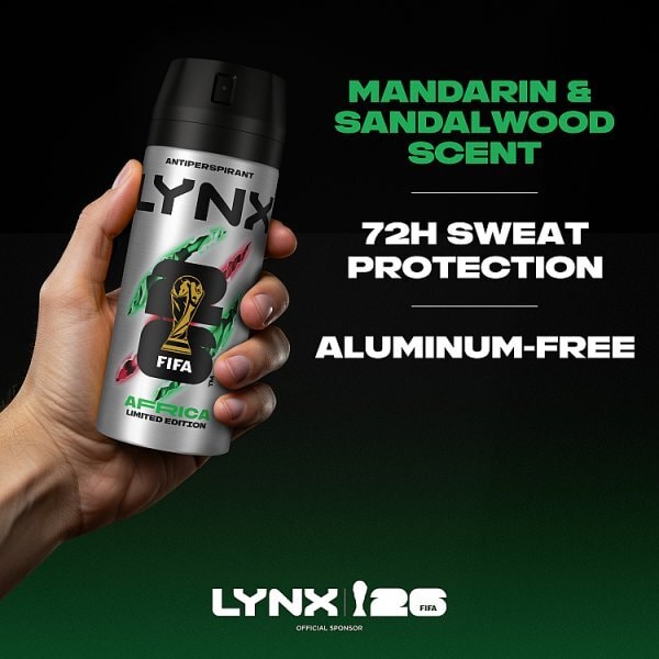 Lynx Africa Anti-Perspirant Deodorant Aerosol Fifa World Cup Limited Edition 150ml