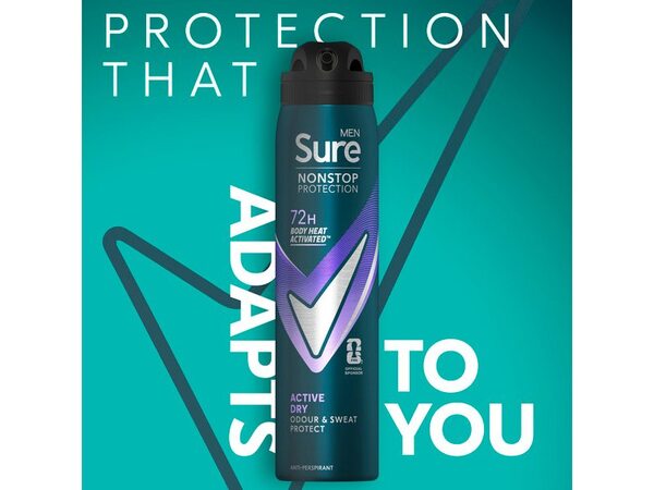 Sure Men Nonstop Protection Active Dry Anti-Perspirant Aerosol 250 ml