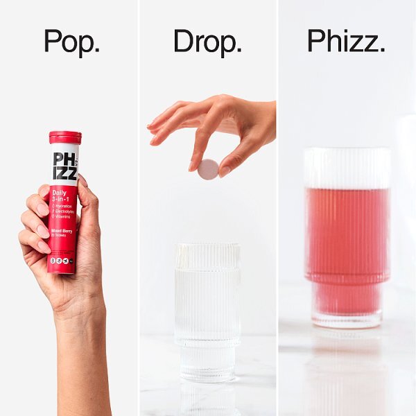 Phizz Mixed Berry 3-In-1 Hydration, Electrolytes & Vitamins