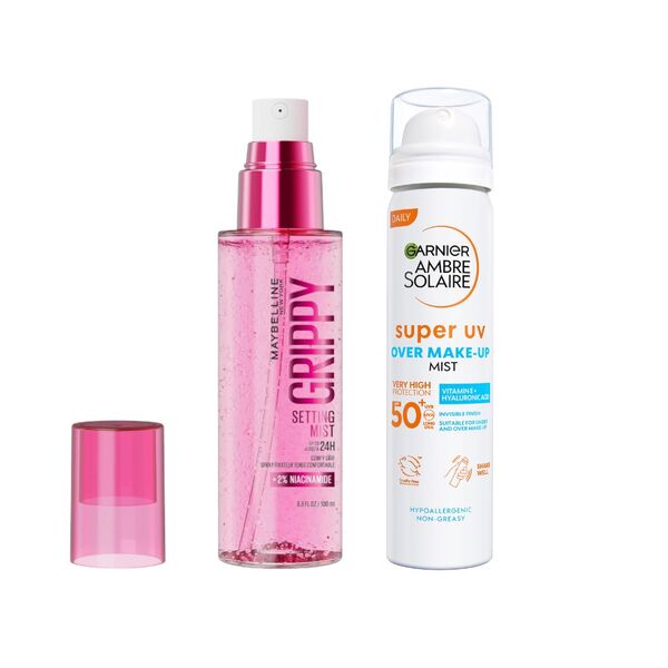 Maybelline Grippy Setting Mist & Garnier Over Makeup Mist