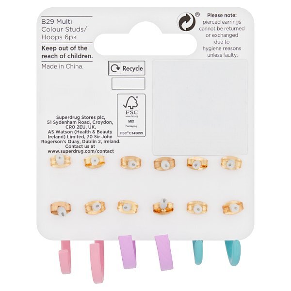 Superdrug Multi Colour Daisy Earrings 6pk