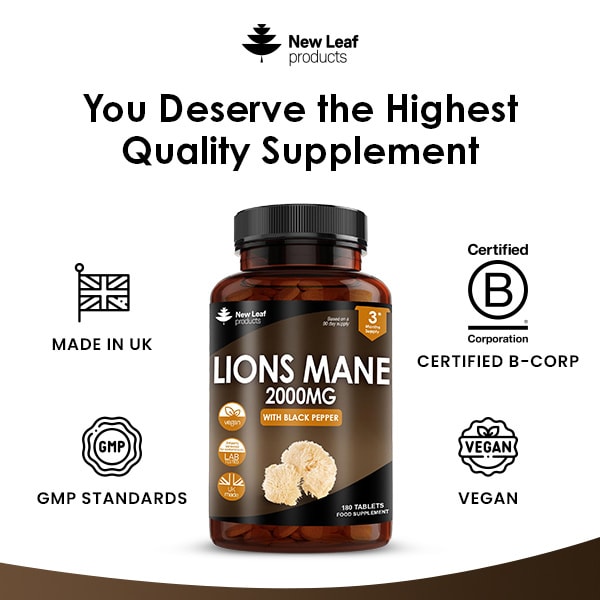 New Leaf Lions Mane Mushroom 2000mg