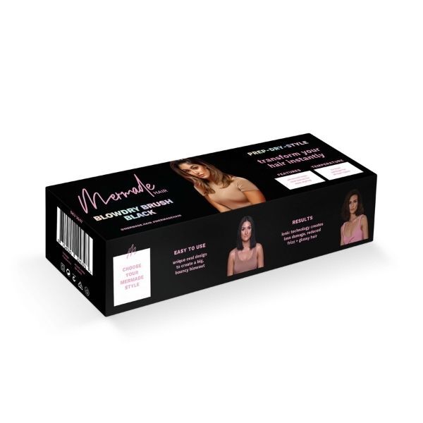 DNR Mermade Hair Blow Dry Brush Black Style And Dry In One