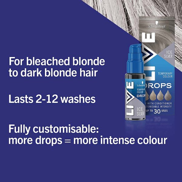 Schwarzkopf LIVE Drops Ice Silver Temporary Hair Dye