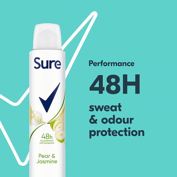 Sure Pear & Jasmine Anti-Perspirant Aerosol Womens Deodorant 200 ml