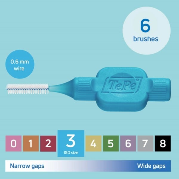 TePe Interdental brushes X6  - Blue 0.6