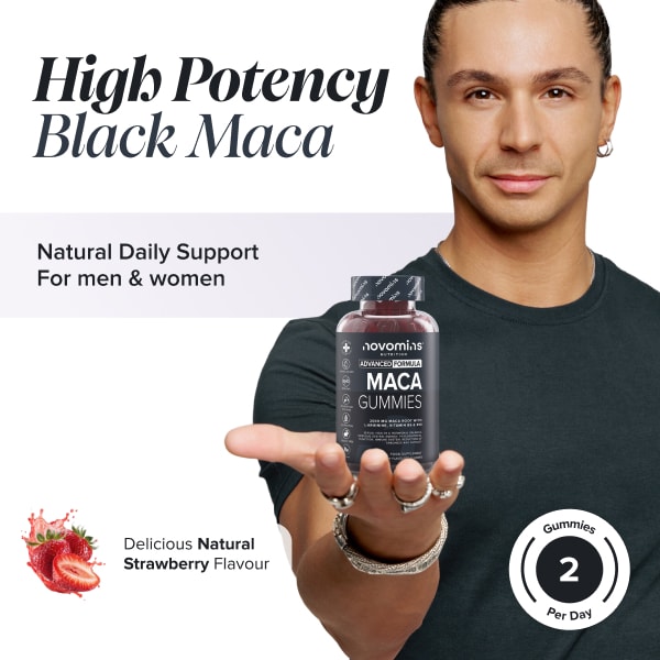 Novomins Strawberry-Flavoured Maca Gummies One Month Supply