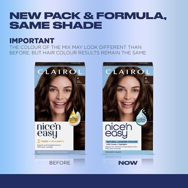 Clairol Nice'N Easy Crème Permanent Hair Dye 4 Dark Brown