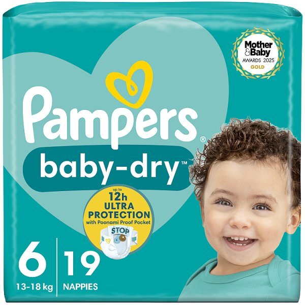 Pampers Baby-Dry Size 6 Nappies Carry Pack x19