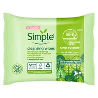 Simple Kind To Skin Cleansing Wipes Biodegradable X25 Pc