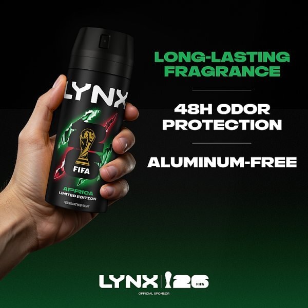 Lynx Africa Aerosol Body Spray 150 ml Fifa World cup Limited Edition