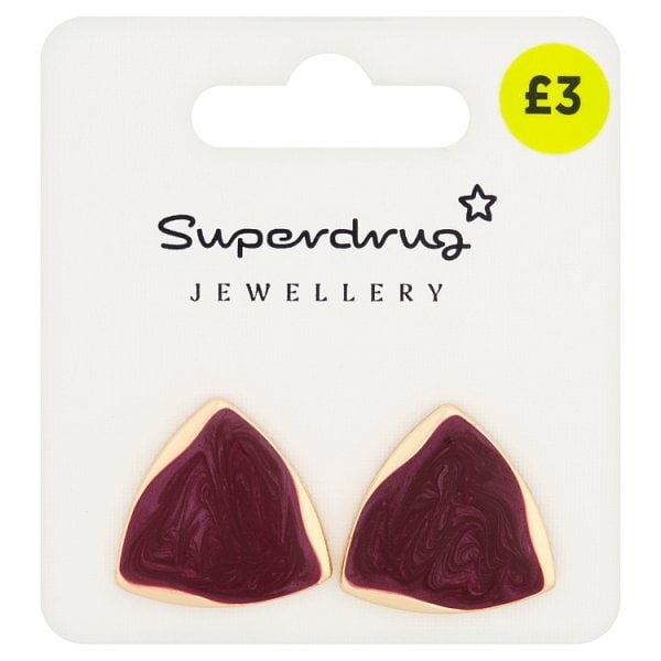 Superdrug Burgundy Stud Earrings