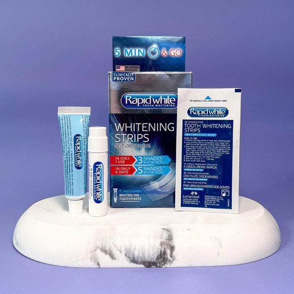 Rapid White 5-Minute Whitening Strips Self-Dissolving