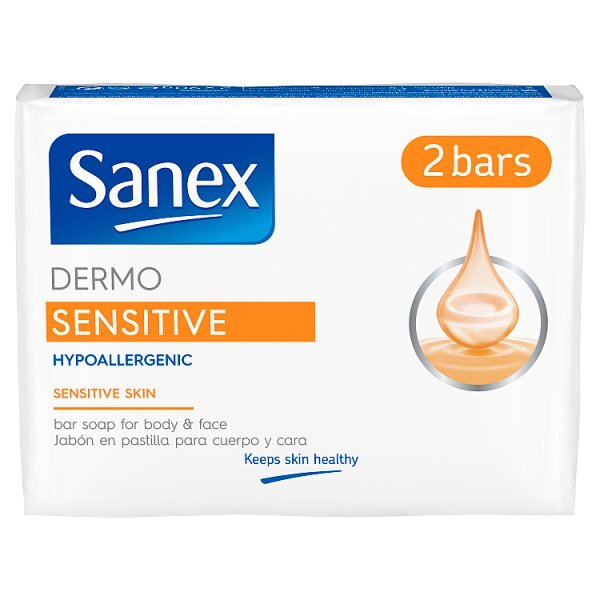 Sanex Dermo Sensitive Skin Hypoallergenic Bar Soap 2 x 90g