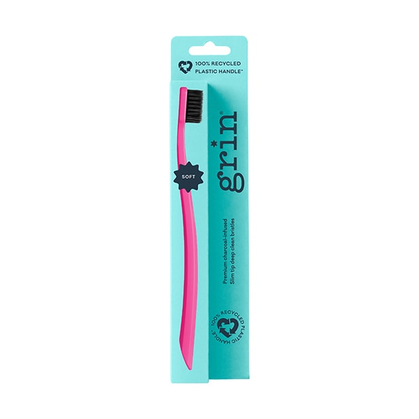 Grin 100% Recycled Toothbrush 1Pk Soft Fuschia