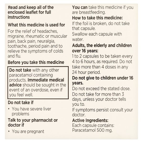 Superdrug Paracetamol Capsules x32